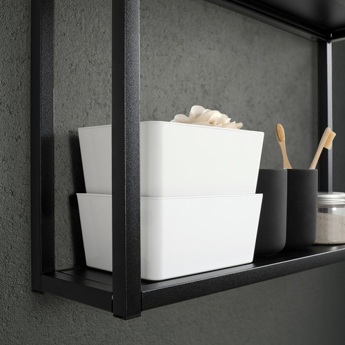 Контейнер с крышкой IKEA KUGGIS (КУГГИС), Пластик, Белый, 13x18x8 см