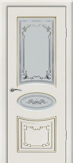 Дверь межкомнатная GEONA Амелия Крем ЗП/ перламутр тангенс