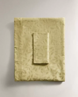 ZARA HOME ЖАККАРДОВАЯ СКАТЕРТЬ С УЗОРОМ, ЗЕЛЕНЫЙ