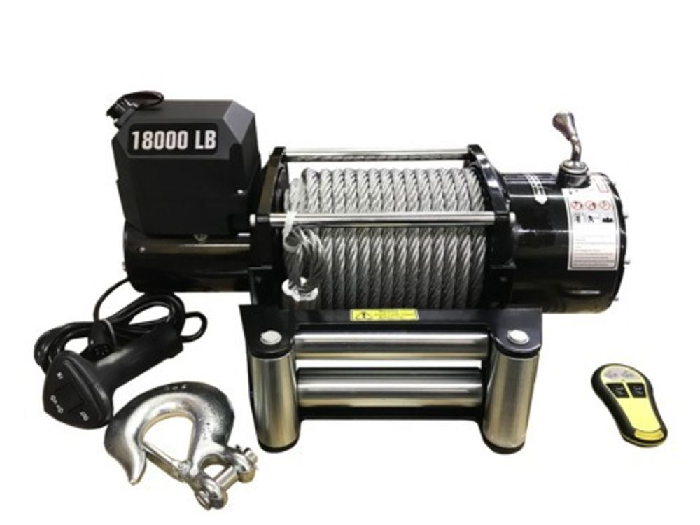 Лебедка автомобильная 4REVO 18000 24V со стальным тросом