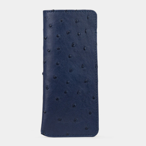 Футляр для очков Lunette из кожи страуса, синего цвета