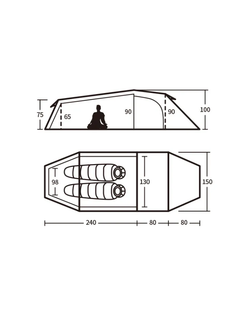 Палатка Naturehike Opalus 2-местная, алюминиевый каркас, оранжевая