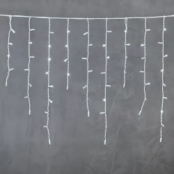 Светодиодная бахрома с колпачком 3,2*0,9 м., 168 холодных белых LED ламп, мерцание, каучуковый белый провод, LTC (LL168BLW-8-2W)