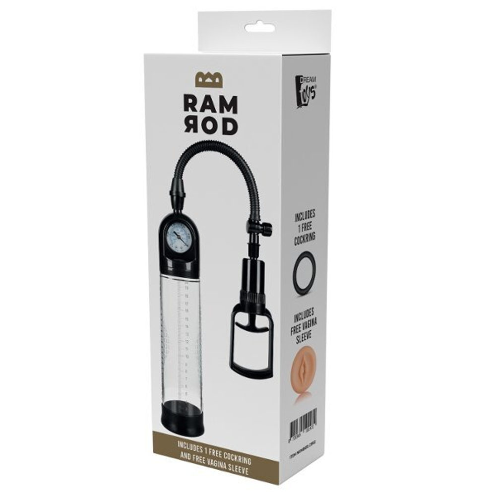 Прозрачная вакуумная помпа с манометром Deluxe Penis Pump (Цвет: прозрачный)