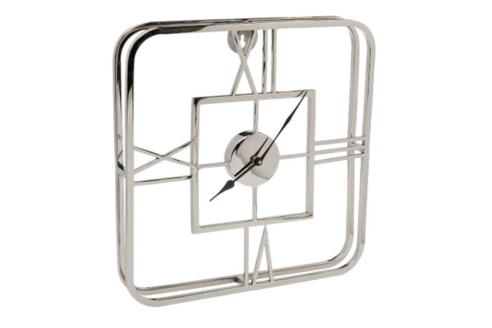 Часы настенные металлические квадратные хром Garda Decor 94PR-22354