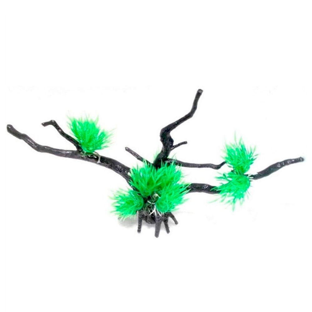 Коряга с растениями 34*10*18см