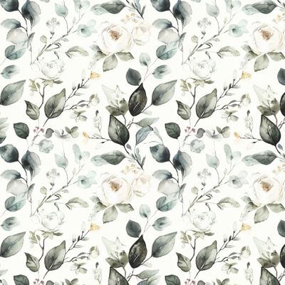 Акварельные белые розы