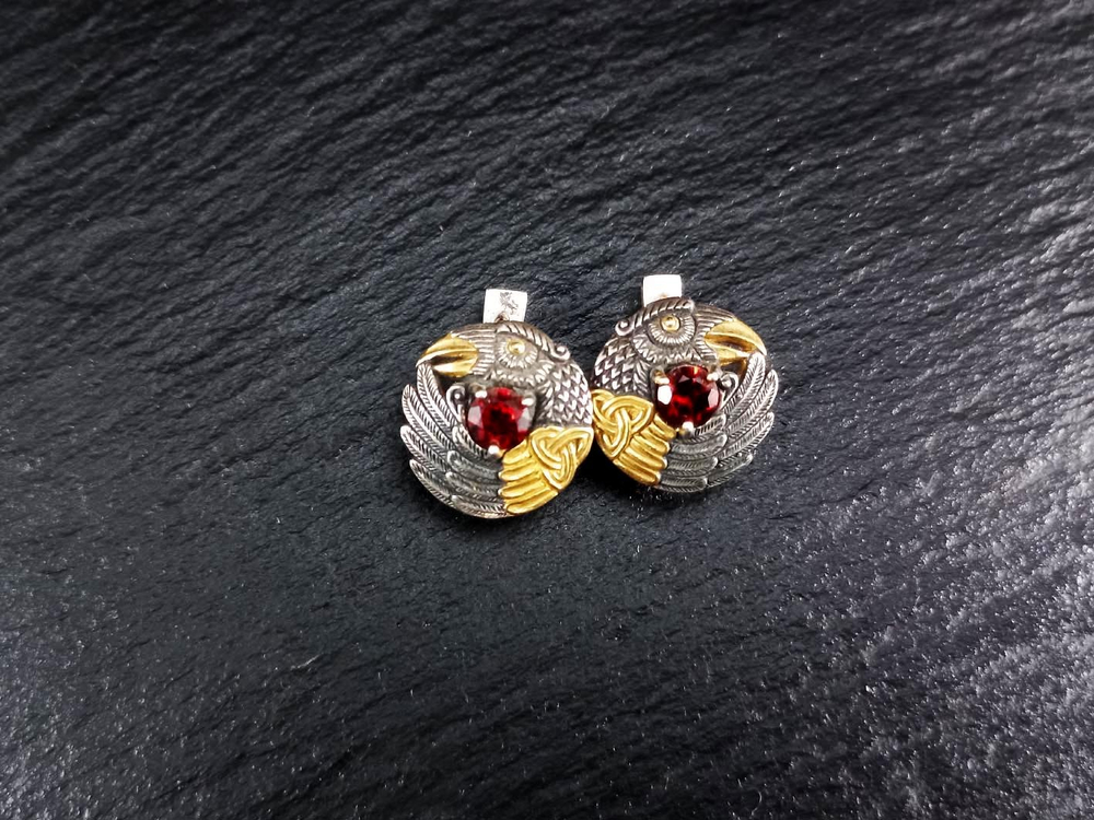 Серьги короткие "Вещие вОроны"