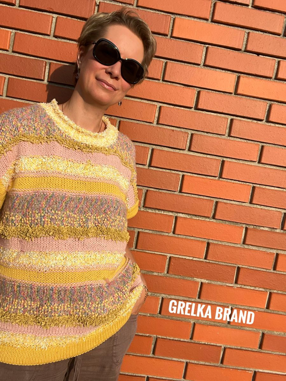 Вязаный жилет оверсайз Мимоза шишибрики