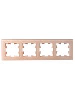 BRITE Рамка 4-местная РУ-4-2-БрП стекло персиковый матовый IEK