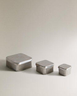 Zara Home Коробка для хранения из нержавеющей стали, цвет серебристый, 3.5 см