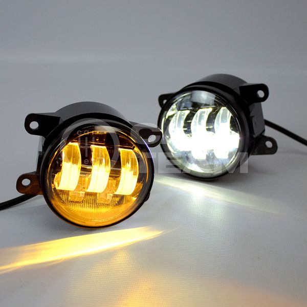 Противотуманные фары (ПТФ) "Fog Lamp" линзованные 5 диодов LED 50W Лада Веста, Гранта FL, Нива Урбан, Икс Рей, два режима (ZF-5280-2ED)