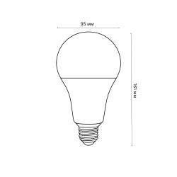 LED-A95-30W-4000K-E27-FR-NR Лампа светодиодная. Форма A. матовая. Серия Norma. Белый свет 4000K. Картон. ТМ Volpe