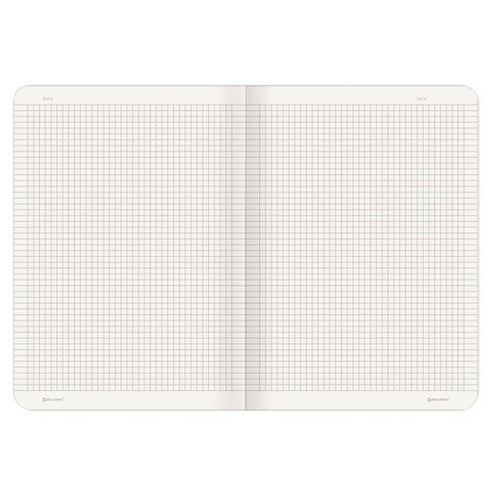 Тетрадь 48 л. в клетку обложка кожзам под замшу, сшивка, A5 (147х210мм), СЕРЫЙ, BRAUBERG CAPRISE, 403859