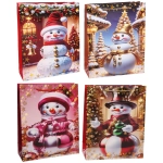 Пакет подарочный «Волшебный снеговик» 26*32*10 см, микс