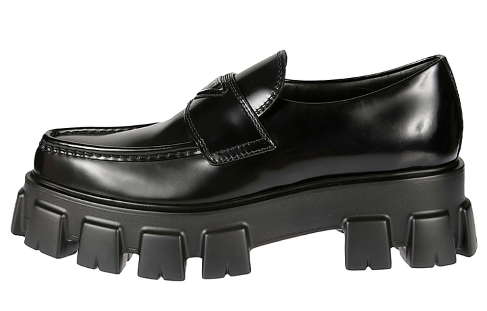 PRADA Monolith Leather Platform Shoes Men"s Black