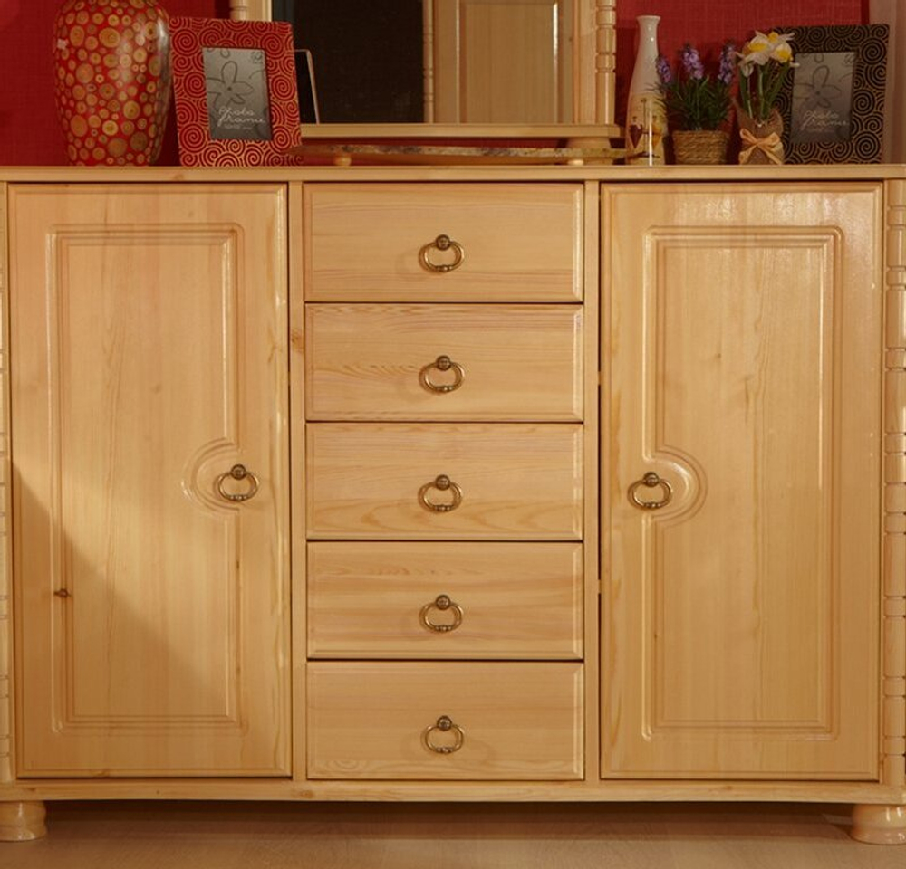 Комод, 130x92x44,5, Айно №2, 5 ящиков, 2 двери