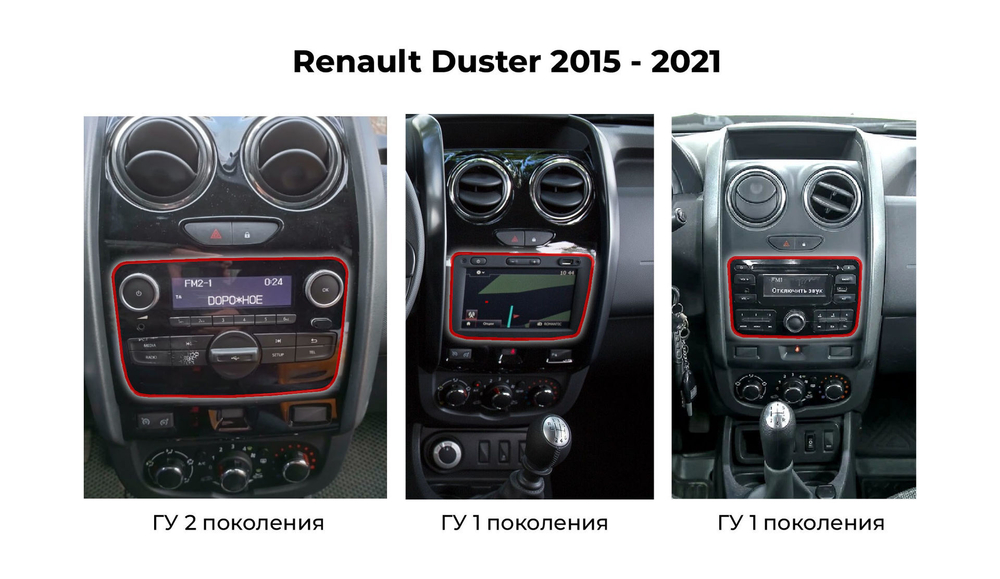 Комплект рамки с разъёмами 9" Renault Duster 1 2015-2020, Lada Largus 2021+ (без мультируля) большая МАТ - Car-Smart 7088TA