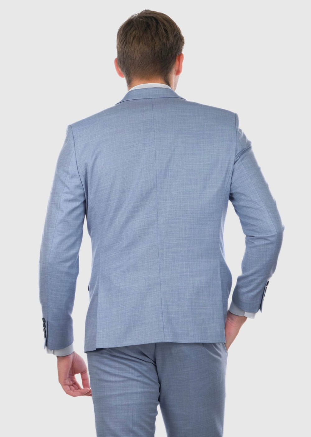 Мужской костюм тройка (светло-синий) А101