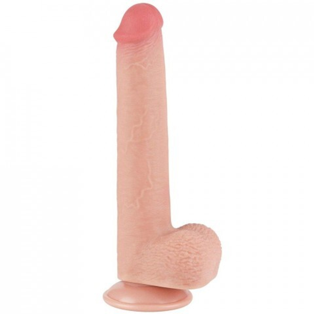Реалистичный фаллоимитатор Lovetoy Sliding Skin (22×3,7 см) с двойной плотностью телесный