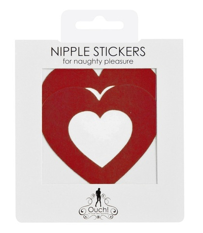 Красные пестисы на грудь в форме сердечек