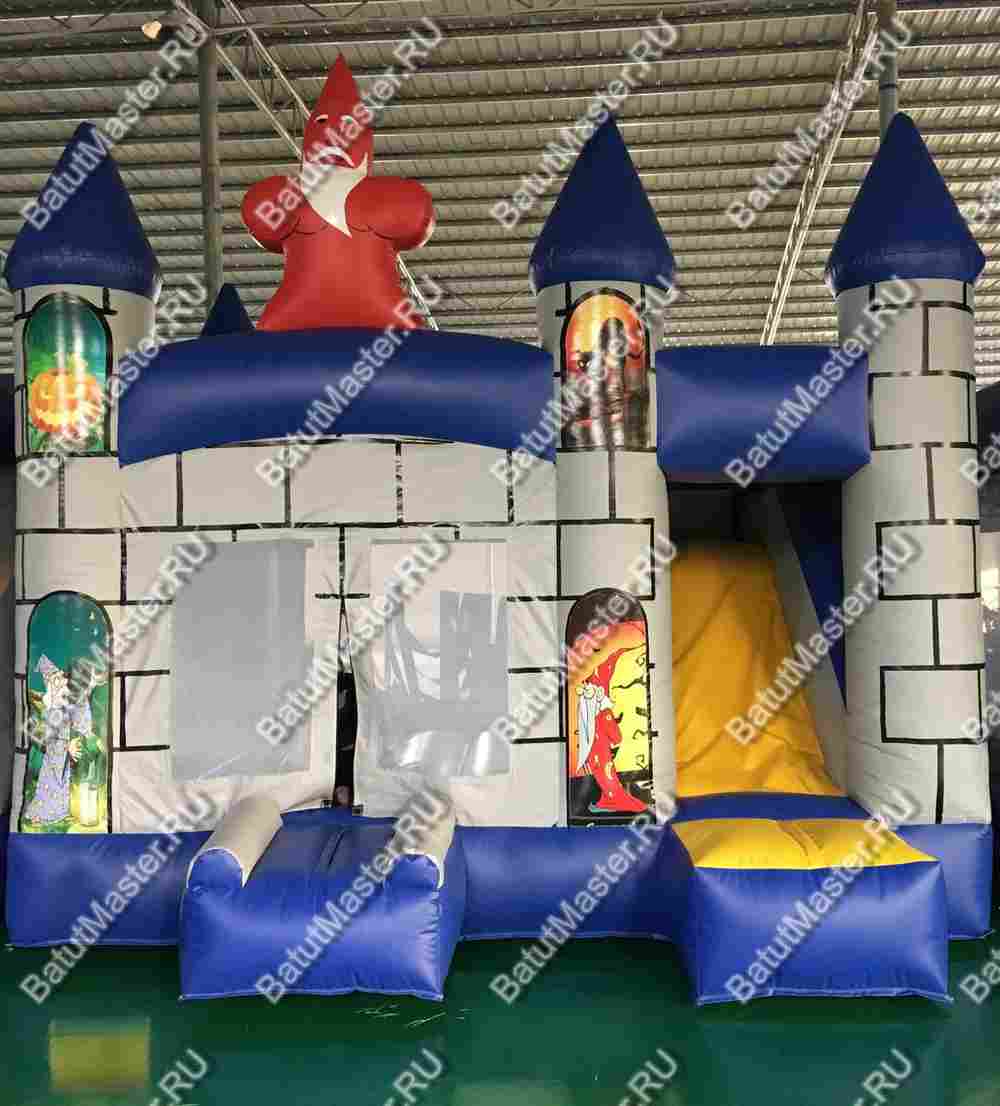 Коммерческий надувной батут "Замок Мерлина", размер 4*4*4 м