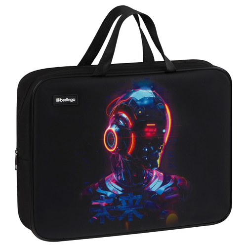 Папка текстильная с ручками 1 отделение, А4 "Cyberpunk", 350*265*80мм, текстиль, на молнии, Berlingo