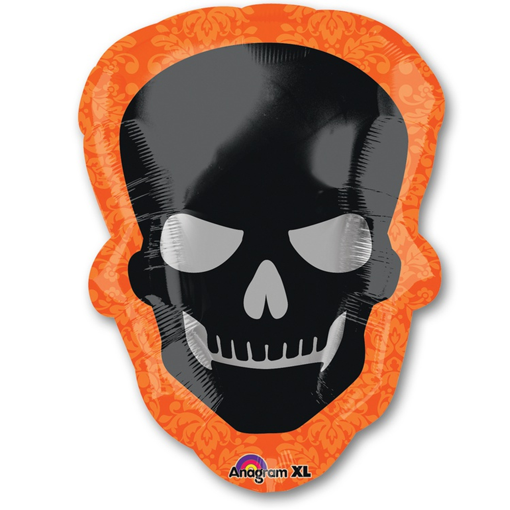 Шар Фольгированный Череп в красном (Черный)