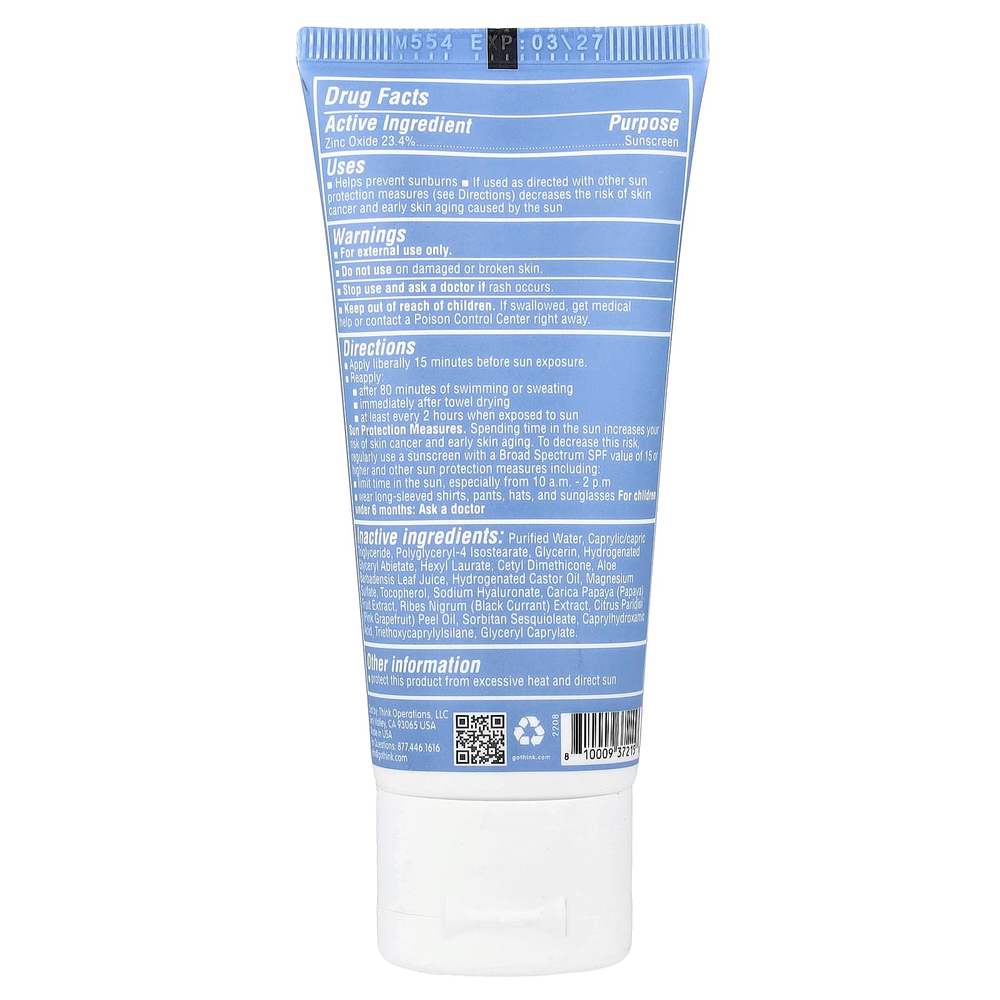 think, Thinksport®, солнцезащитное средство для лица с цинком 23,4%, SPF 50, 59 мл (2 жидк. унции)