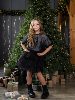 Юбка с хвостом, черная