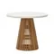 Alcaufar Круглый уличный стол из массива тикового дерева и белого цемента Ø 90 см