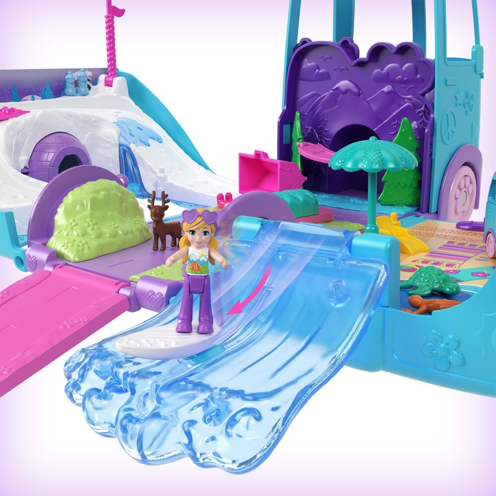 Polly Pocket - Туристический фургон Camper с трансформацией + аксессуары JCC22