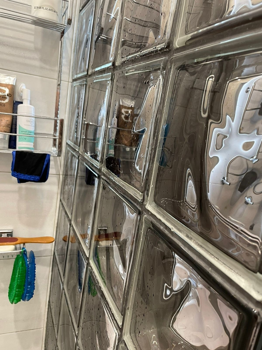 Стеклоблок чёрный волна окрашенный изнутри  Vitrablok  19x19x8