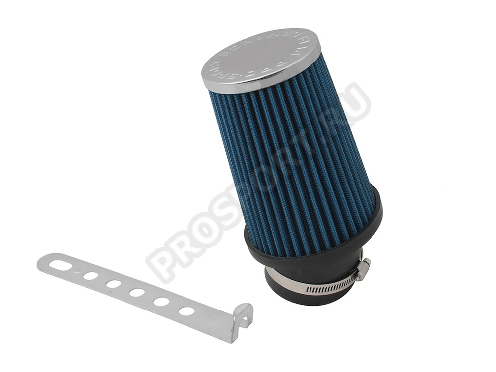 Фильтр воздушный нулевого сопротивления Компакт угловой (закрытый), синий/хром D70мм