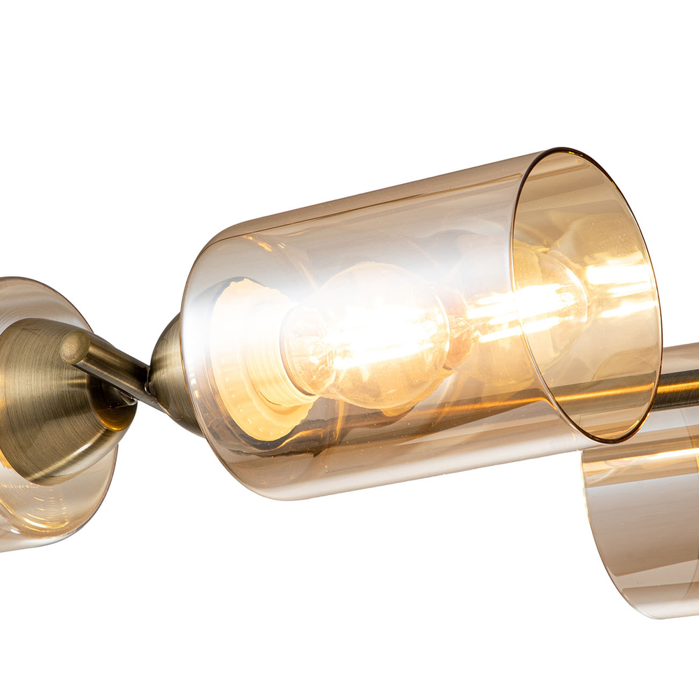 Светильник на штанге 6x60Вт E27, металл/стекло, античная бронза