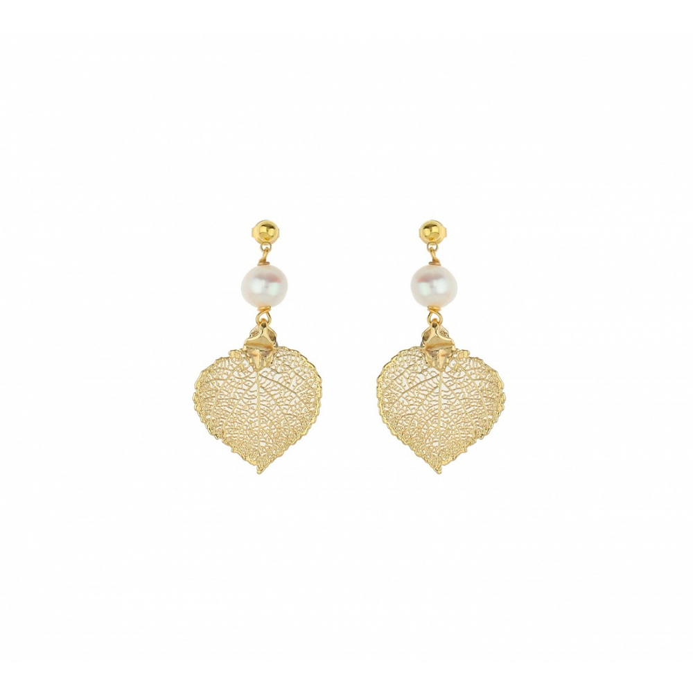 Серьги листья Ester Bijoux Тополь OR924-S BW
