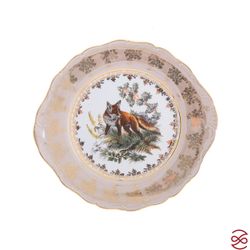 Блюдо круглое Crown Aristokrat Охота бежевая 27 см