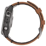 Умные часы Garmin Fenix 7 Pro Sapphire Solar, серый с коричневым кожаным ремешком (Carbon Gray Chestnut Leather Band)