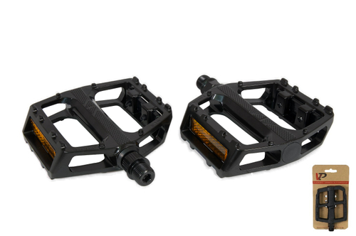 Педали VP PLATFORM алюминиевые, 113.5 x 110.5мм, резьба 9/16", полимерные подшипники, черные(30)