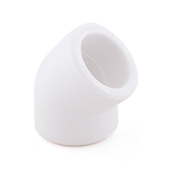 Угольник 75 мм, 45 град. полипропиленовый PP-R белый PN25