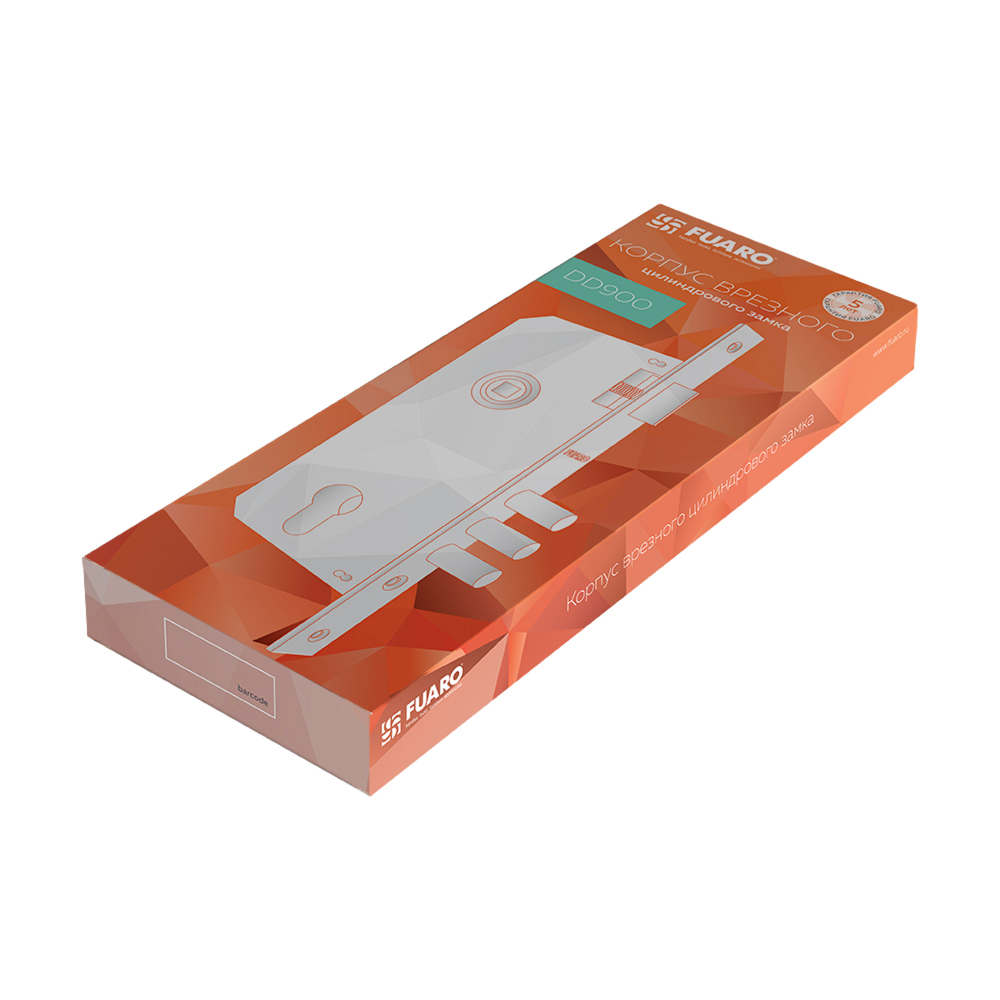 Корпус врезного замка с защёлкой DD900/C-45.85.3MR (900 3MR/CP W/B) CP хром