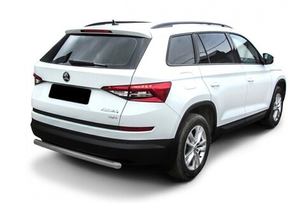 Защита заднего бампера Skoda Kodiaq (2016-2021) d57 серебристая