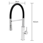 Смеситель для кухни, Frap, гибк излив, с картриджем, черно-бел, F4452-8