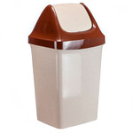 Контейнер для мусора 9л "Свинг", бежевый мрамор