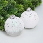 Набор шаров «Сказочная полночь» 10 см (в наборе 2 шт), Белый