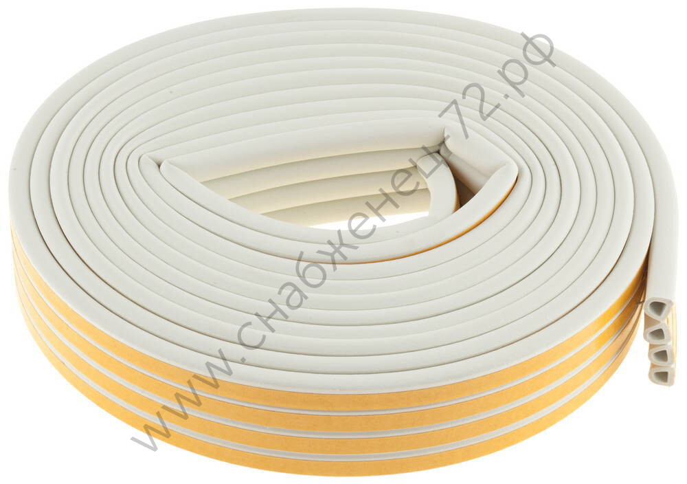 ЗУБР 16 м, профиль D, белый, резиновый, самоклеящийся уплотнитель (40920-016)