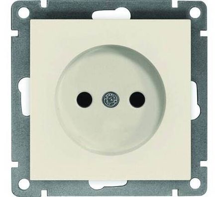Розетка одноместная "UNIVersal" серия "Афина" б/з, с/у, 16А, 220В, слоновая кость (ivory) (еврослот)