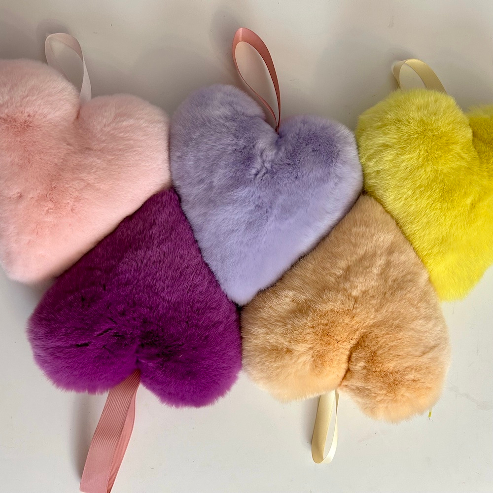 меховые сердечки ручной работы