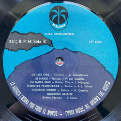 Винтажная виниловая пластинка LP Сборник Cuba Instrumental Инструментальная Музыка Кубы (Solos De Instrumentos) (Куба 1971)