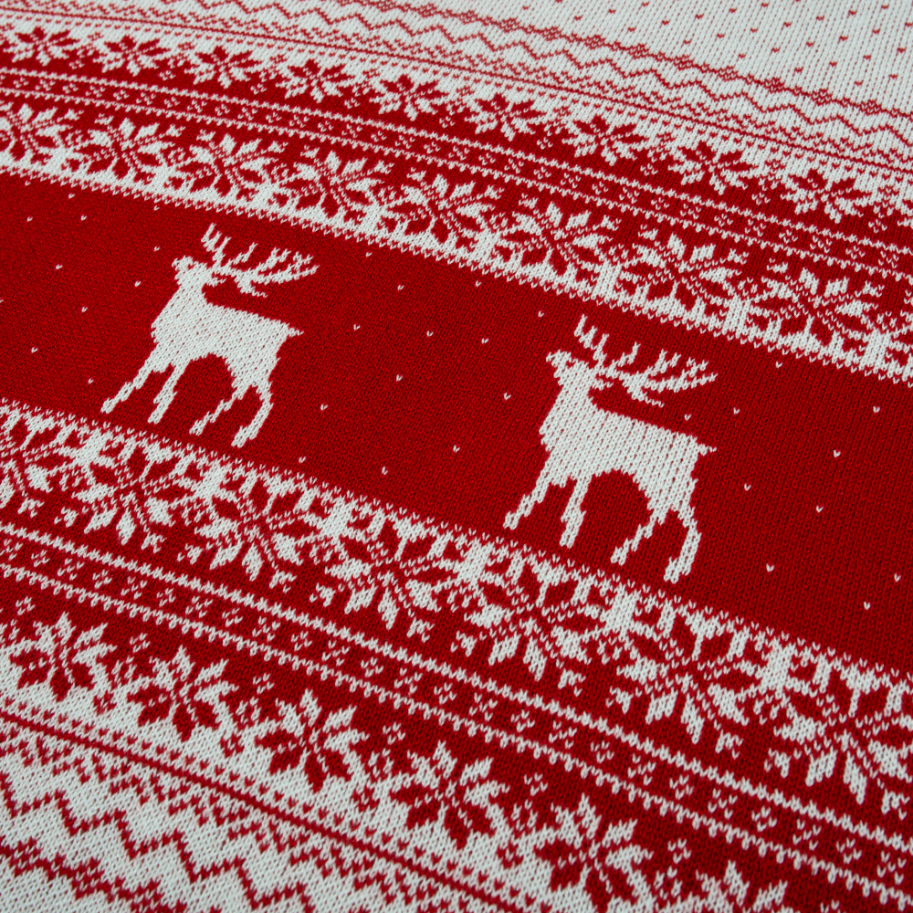 Свитер красно-белый «Олени»